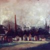 Louis Van Lint, Fabrieken te Marchienne-au-pont, circa 1930, olieverf op paneel, 50 x 60 cm
