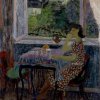 Louis Van Lint, Vrouw leunend uit het raam (Femme accoudée à la fenêtre), 1942, olie op doeck, privé collectie