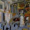 Louis Van Lint, De gebrekkige schalen van rechtvaardigheid (Le Droit se balance ou la Justice bafouée), circa 1943, olie op doeck, 88 x 68 cm, collectie Remacle, Overijse